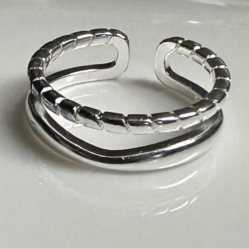 🖤⭐️Chain layered curved  925 stamped ring